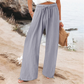 Pantaloni casual pentru femei, cu talie înaltă și picior larg