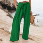 Pantaloni casual pentru femei, cu talie înaltă și picior larg
