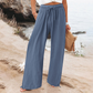 Pantaloni casual pentru femei, cu talie înaltă și picior larg