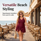 Rochă de baie pentru femei mărimi mari, costum de baie dintr-o singură piesă, culoare uni