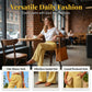 Pantaloni pentru femei cu talie elastică și model carouri cu dungi