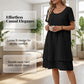 Rochie de damă, lejeră, cu mânecă scurtă, croială largă