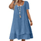 Rochie de damă, lejeră, cu mânecă scurtă, croială largă