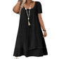 Rochie de damă, lejeră, cu mânecă scurtă, croială largă