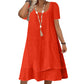 Rochie de damă, lejeră, cu mânecă scurtă, croială largă