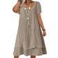 Rochie de damă, lejeră, cu mânecă scurtă, croială largă