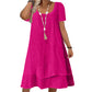 Rochie de damă, lejeră, cu mânecă scurtă, croială largă