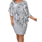 Rochie bodycon cu imprimeu floral și pelerină pentru femei