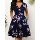 Rochie elegantă pentru femei, cu imprimeu și buzunare
