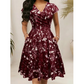 Rochie elegantă pentru femei, cu imprimeu și buzunare