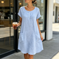 👗 Rochie casual pentru femei, cu mânecă scurtă, lungime până la genunchi și buzunare