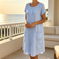 👗 Rochie casual pentru femei, cu mânecă scurtă, lungime până la genunchi și buzunare