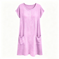 👗 Rochie casual pentru femei, cu mânecă scurtă, lungime până la genunchi și buzunare
