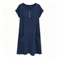 👗 Rochie casual pentru femei, cu mânecă scurtă, lungime până la genunchi și buzunare