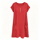 👗 Rochie casual pentru femei, cu mânecă scurtă, lungime până la genunchi și buzunare