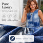 👗 Rochie de damă fără mâneci, cu imprimeu denim fals