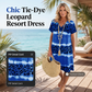 👗 Rochie casual pentru femei, cu imprimeu tie-dye și leopard, decolteu în V