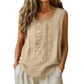 Women's Round Neck Embroidered Tank Tops