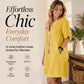 Women's Summer V-Neck Dress with Roll Sleeve