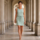 Women's Square Neck Sleeveless Drawstring Waist Dress