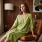 Women's Casual Button-Down Dress with Pockets