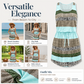 👗 Rochie fără mâneci, cu dungi și talie ajustabilă prin șnur, pentru femei
