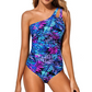 Women's One-Shoulder Ruched One-Piece Swimsuit