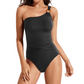 Women's One-Shoulder Ruched One-Piece Swimsuit