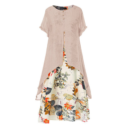 👗 Rochie casual cu imprimeu floral și aspect stratificat pentru femei