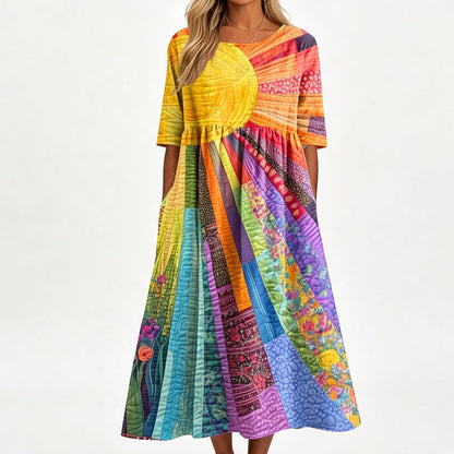 Women's Casual Loose Fit Printed Dress