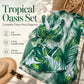 🏊 Set de costum de baie din 3 piese cu imprimeu tropical pentru femei