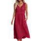 👗 Rochie de damă fără mâneci din bumbac și in