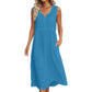 👗 Rochie de damă fără mâneci din bumbac și in