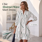 👗 Rochie midi elegantă pentru femei, cu mâneci lungi, imprimeu, tip cămașă, cu nasturi, casual
