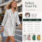 👗 Rochie midi elegantă pentru femei, cu mâneci lungi, imprimeu, tip cămașă, cu nasturi, casual