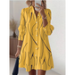 👗 Rochie midi elegantă pentru femei, cu mâneci lungi, imprimeu, tip cămașă, cu nasturi, casual