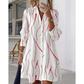 👗 Rochie midi elegantă pentru femei, cu mâneci lungi, imprimeu, tip cămașă, cu nasturi, casual