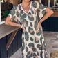 👗 Rochie casual pentru femei, cu decolteu în V și imprimeu leopard