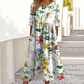 ✨ 👗 Rochie lungă elegantă pentru femei, cu imprimeu floral și guler rotund 🌸