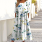 ✨ 👗 Rochie lungă elegantă pentru femei, cu imprimeu floral și guler rotund 🌸