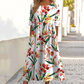 ✨ 👗 Rochie lungă elegantă pentru femei, cu imprimeu floral și guler rotund 🌸