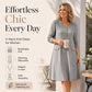 Women's V-Neck Vertical Stripe Knit Dress