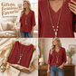 Women's V-Neck Casual Embroidered Top