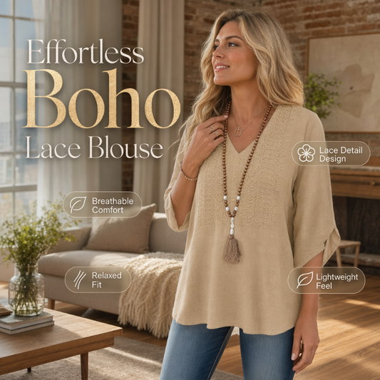 ✨ Bluză casual pentru femei cu decolteu în V și broderie