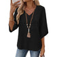 Women's V-Neck Casual Embroidered Top