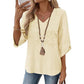 Women's V-Neck Casual Embroidered Top
