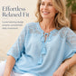 Women's V-Neck Hollow Out Sleeve Top