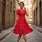 👗 Rochie pentru femei cu decolteu în V, imprimeu floral și talie răsucită
