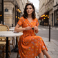 👗 Rochie pentru femei cu decolteu în V, imprimeu floral și talie răsucită