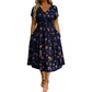 👗 Rochie pentru femei cu decolteu în V, imprimeu floral și talie răsucită